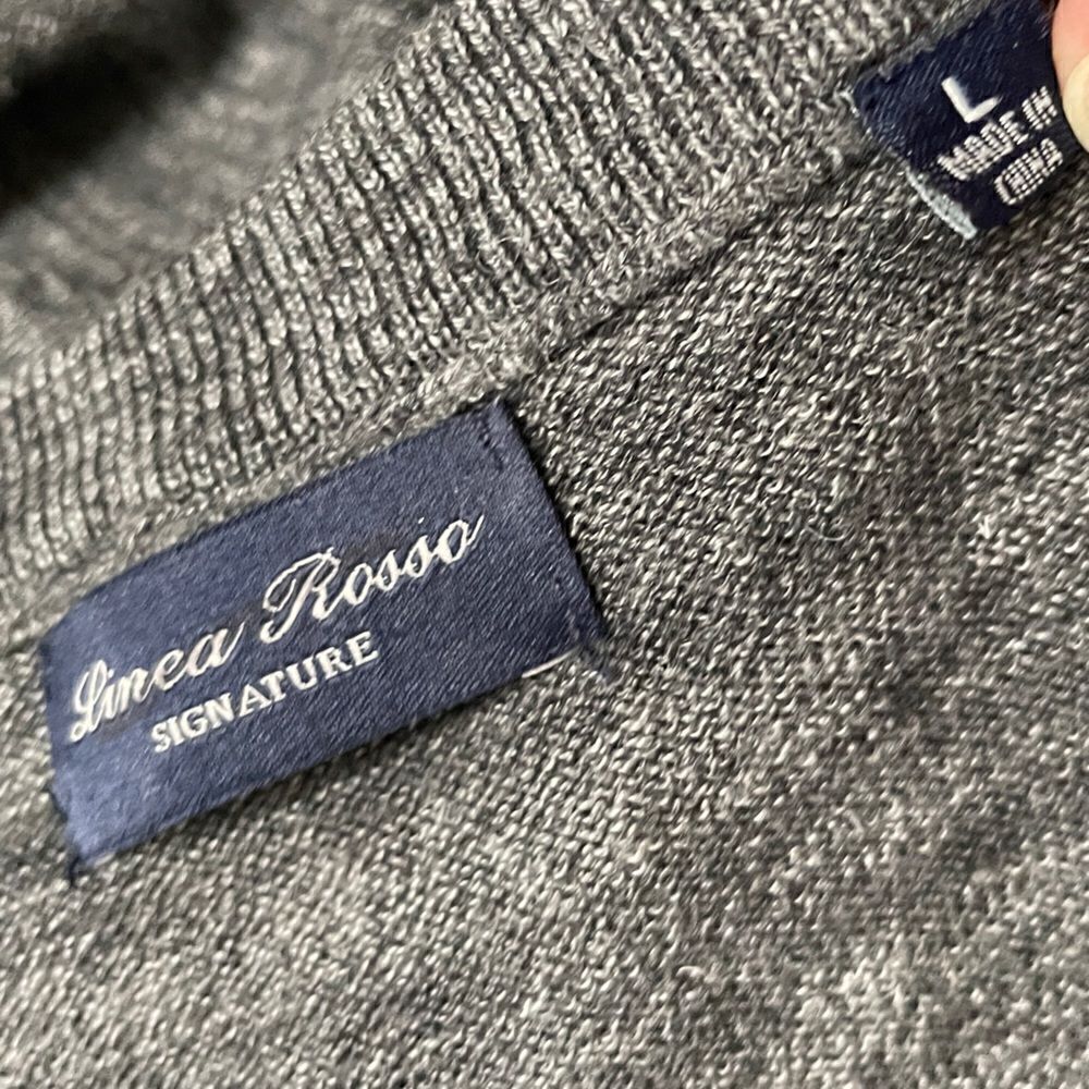 LÍNEA ROSSA SIGNATURE Grey Merino Wool Sweater-L - Picture 8 of 11